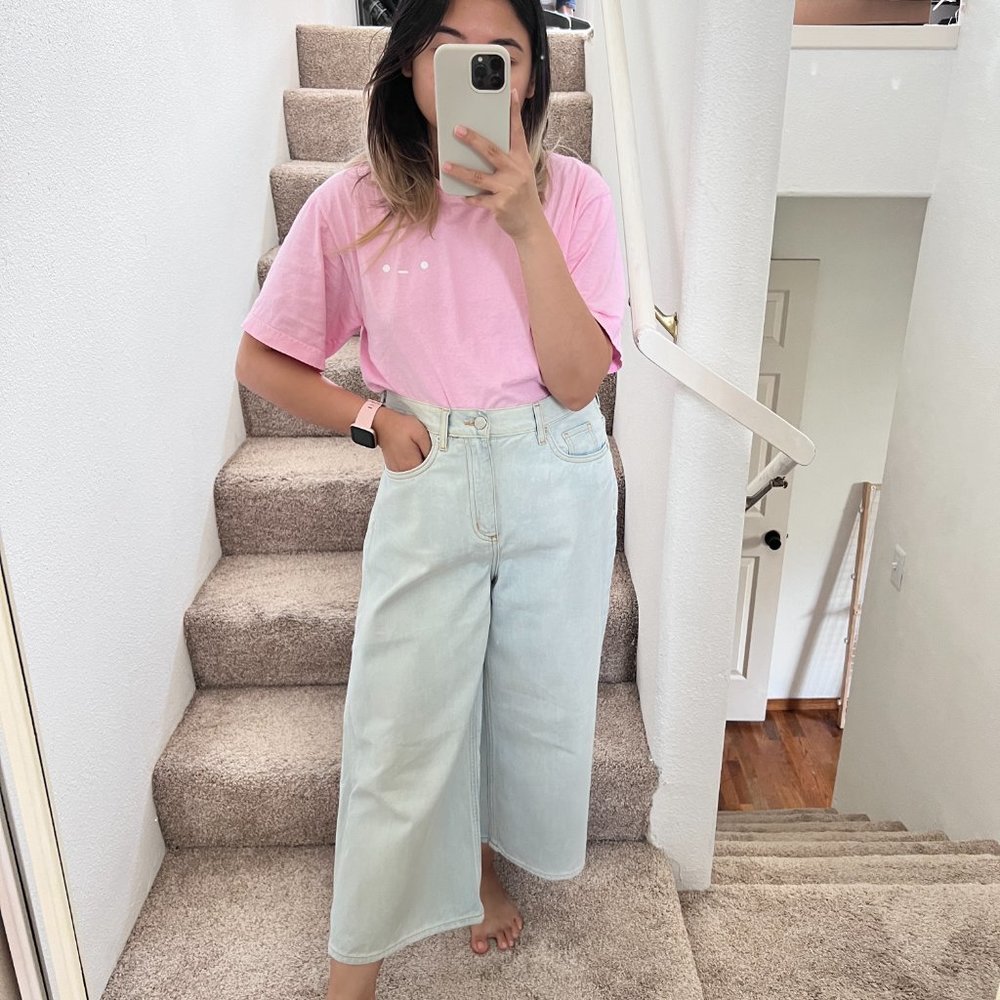 COS Light Blue Wash High Rise Cropped Flare Hem Jeans 27​​​
